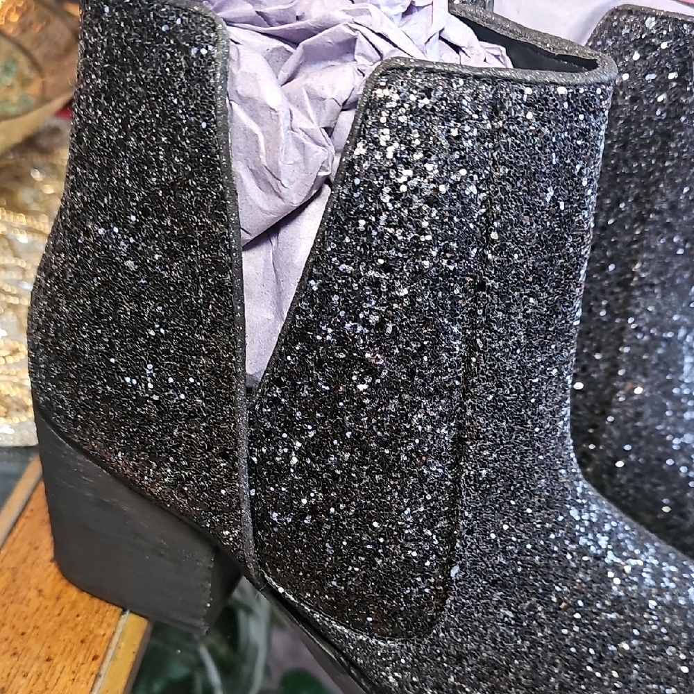 Not Rated Glitter Ankle Boots - Black - Picture 3 of 11